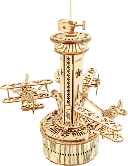 ROKR Holz 3D Puzzle Modellbausatz Kampfflugzeug Spieluhr