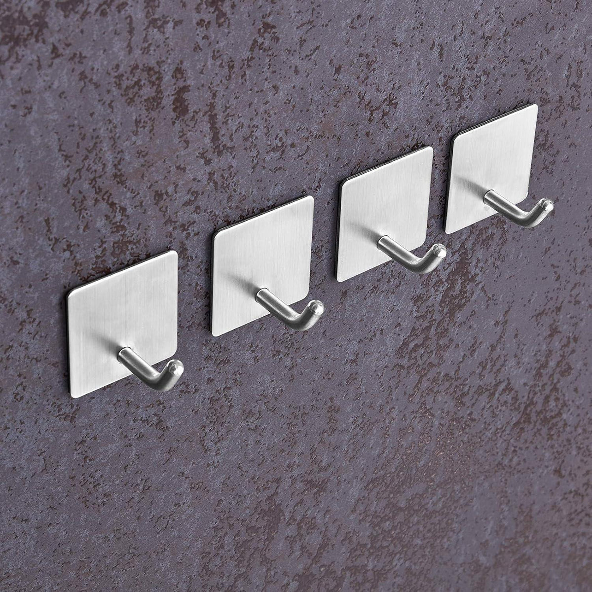 Klebehaken Edelstahl Silber, Rostfrei, Wasserdicht, 4 Stück