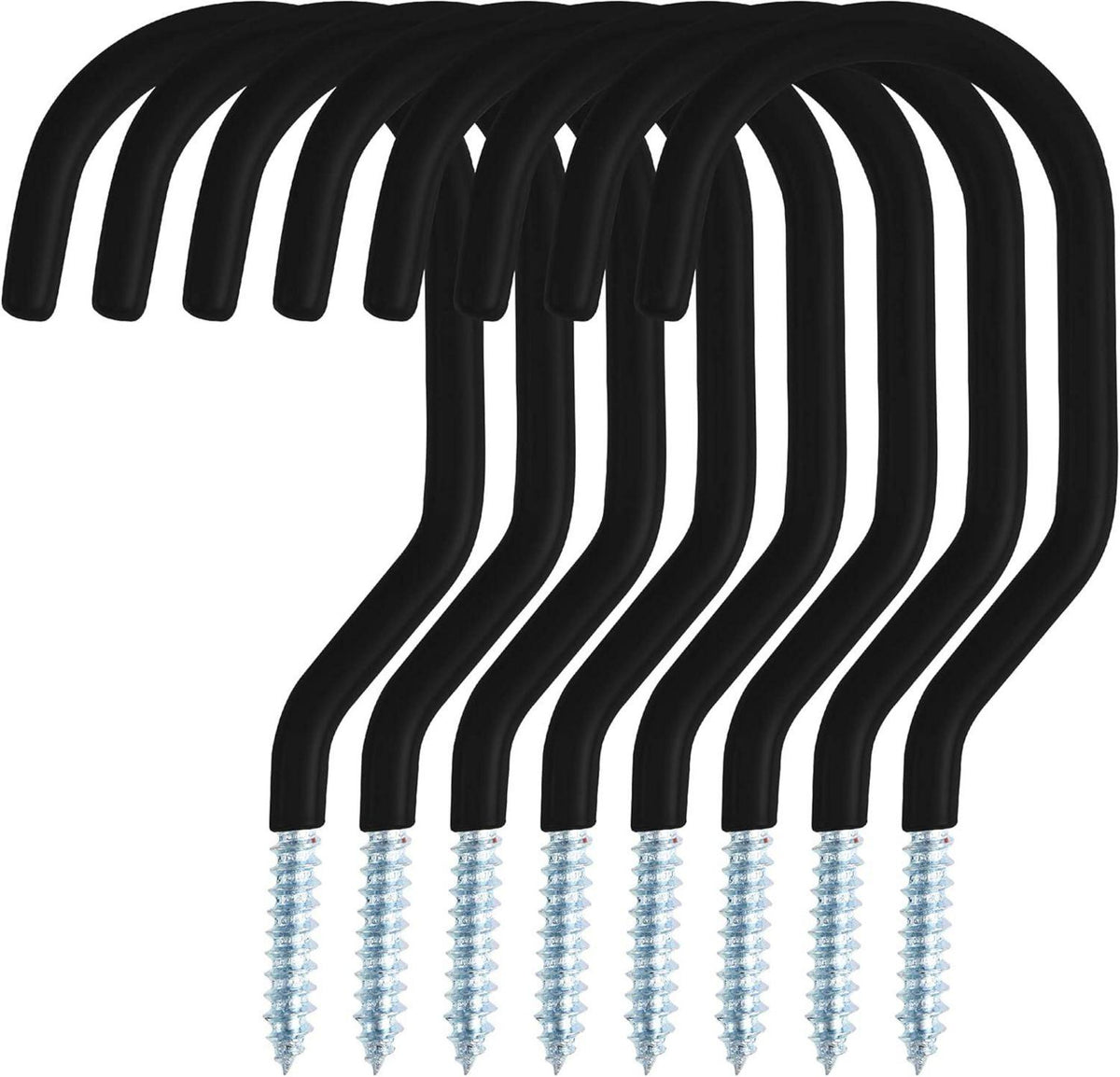 Fahrradhaken Set 8 Stück Schwarz PVC Beschichtung für Wandhalterung