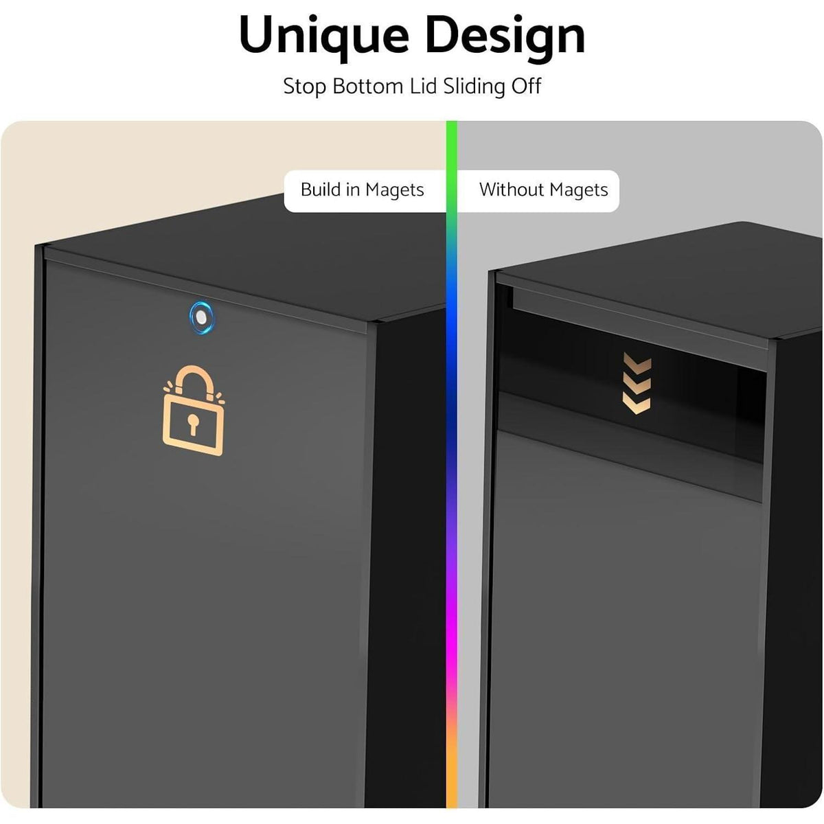 Acryl Taschentuchbox Schwarz – Magnetabdeckung für Bad & Co.
