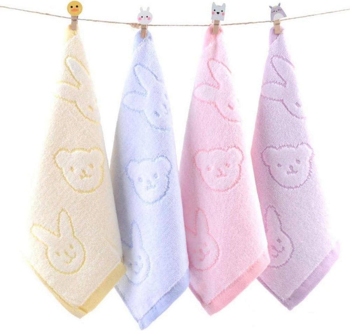 4er Pack Baumwolle Gästetücher Cartoon Kinder Baby Handtücher