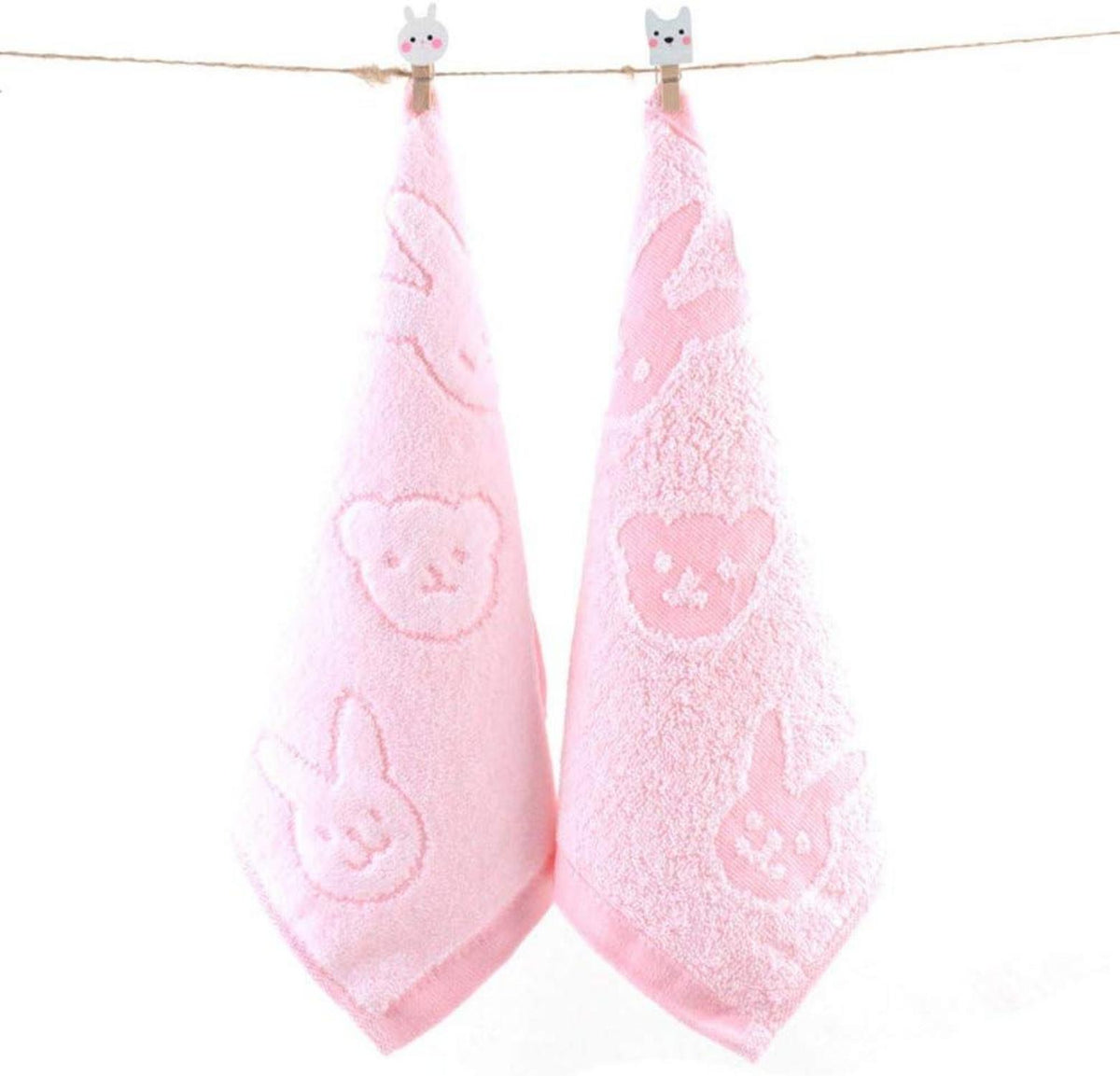 Loialpupy 4er Pack Baumwolle Gästetücher 25x25cm gelb pink blau lila Cartoon Baby Handtücher