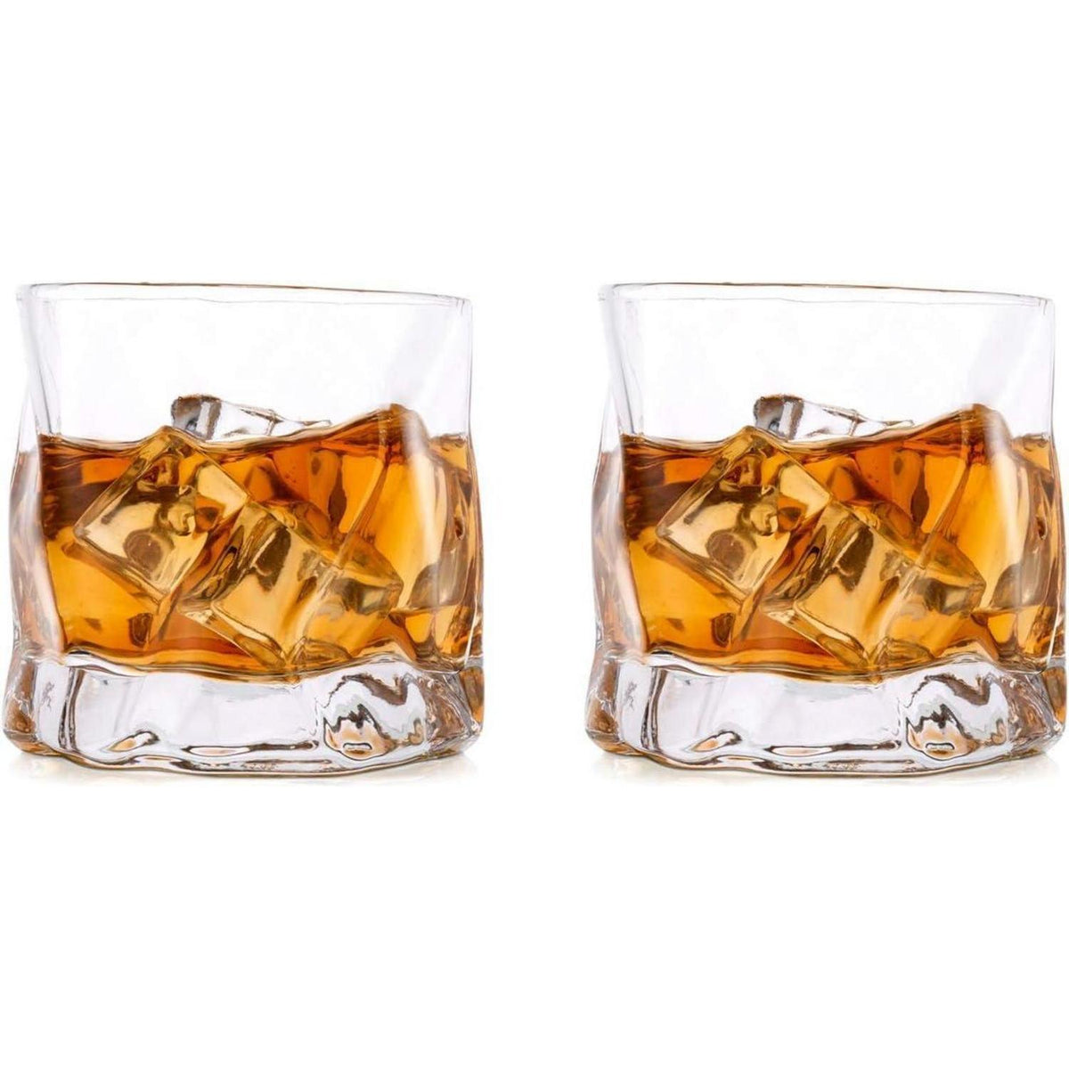 Whiskygläser Set 2 Stück Unregelmäßig Gekippt 250ml Klar