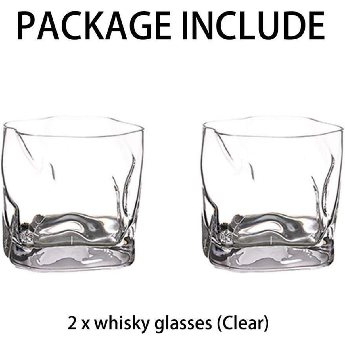 Whiskygläser Set 2 Stück Unregelmäßig Gekippt 250ml Klar