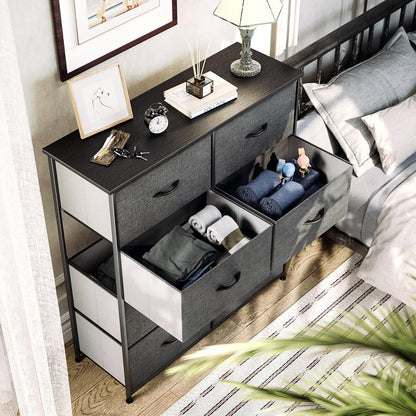 YITAHOME Kommode mit 8 Schubladen Stoff Industrial Stil