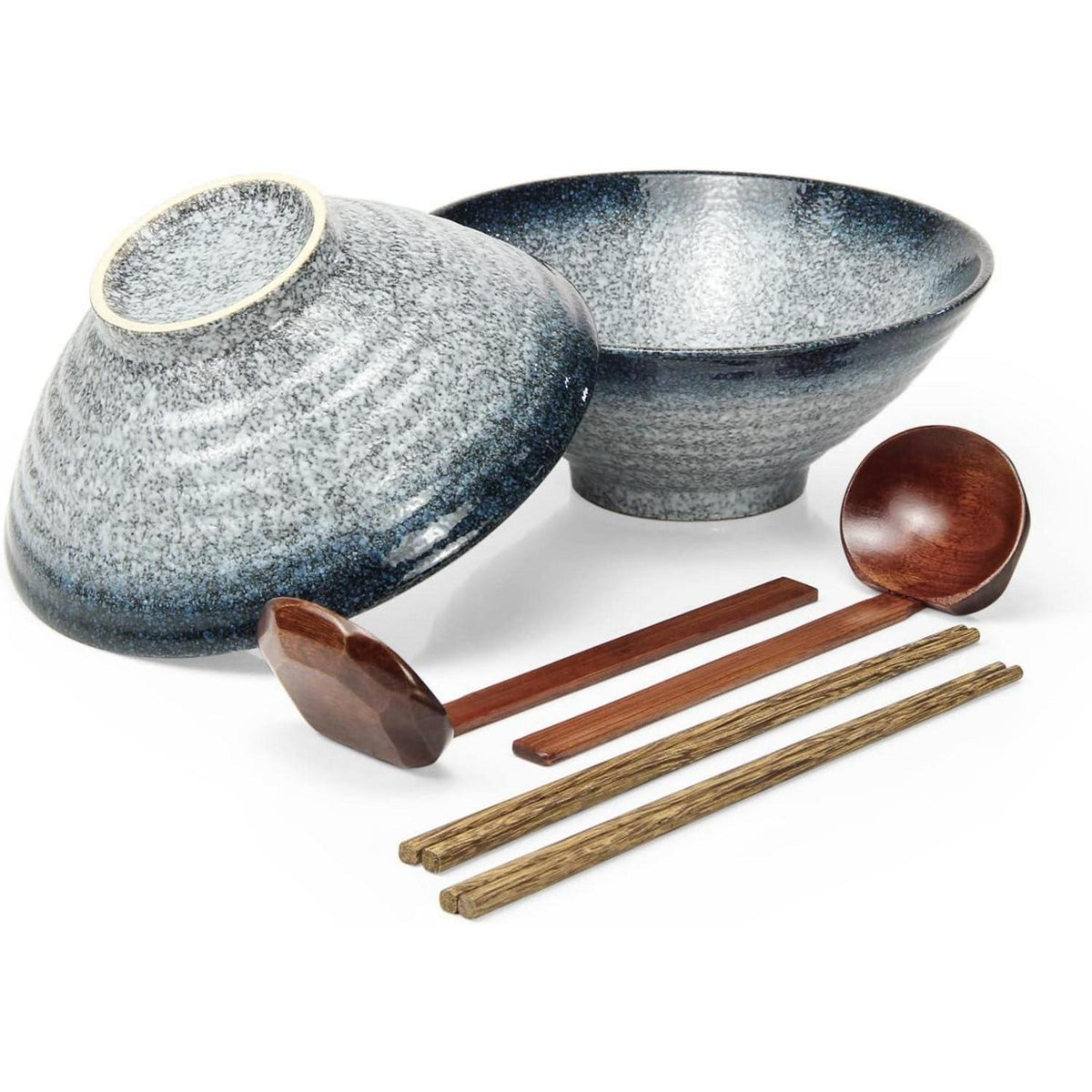 Ramen Schüssel Set Keramik 2x 1000ml Japanisch Vintage für Nudeln & Suppen