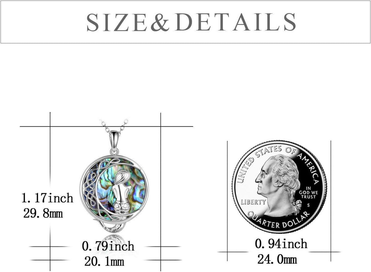 Meerjungfrau Halskette 925 Silber Abalone Anh?nger Schmuck
