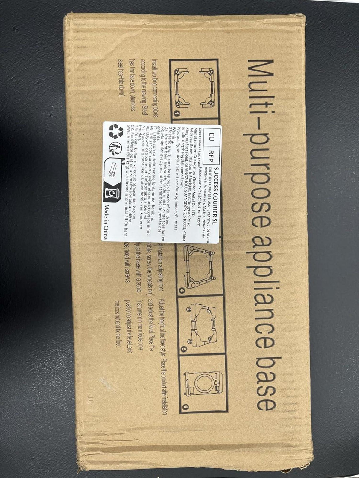 Waschmaschinen Untergestell Rollen 200KG Bärenlast 40-62cm Höhe 11cm Grau