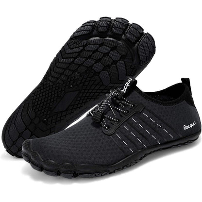 Aqua Schuhe Herren Damen Schnelltrocknend Barfußgefühl Schwarz