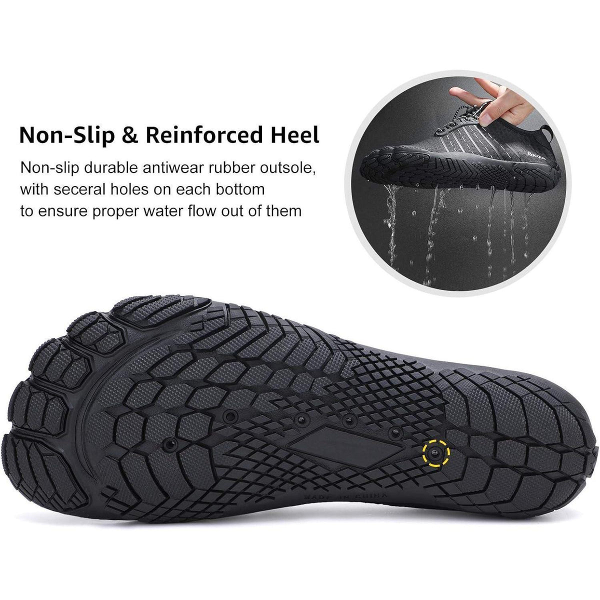 Aqua Schuhe Herren Damen Barfuß mit Drainage für Outdoor & Wassersport