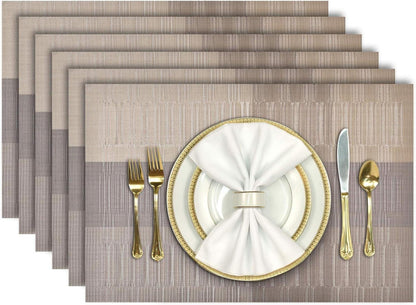 Platzset Tischsets Abwaschbar Set PVC rutschfest Hitzebeständig 6er