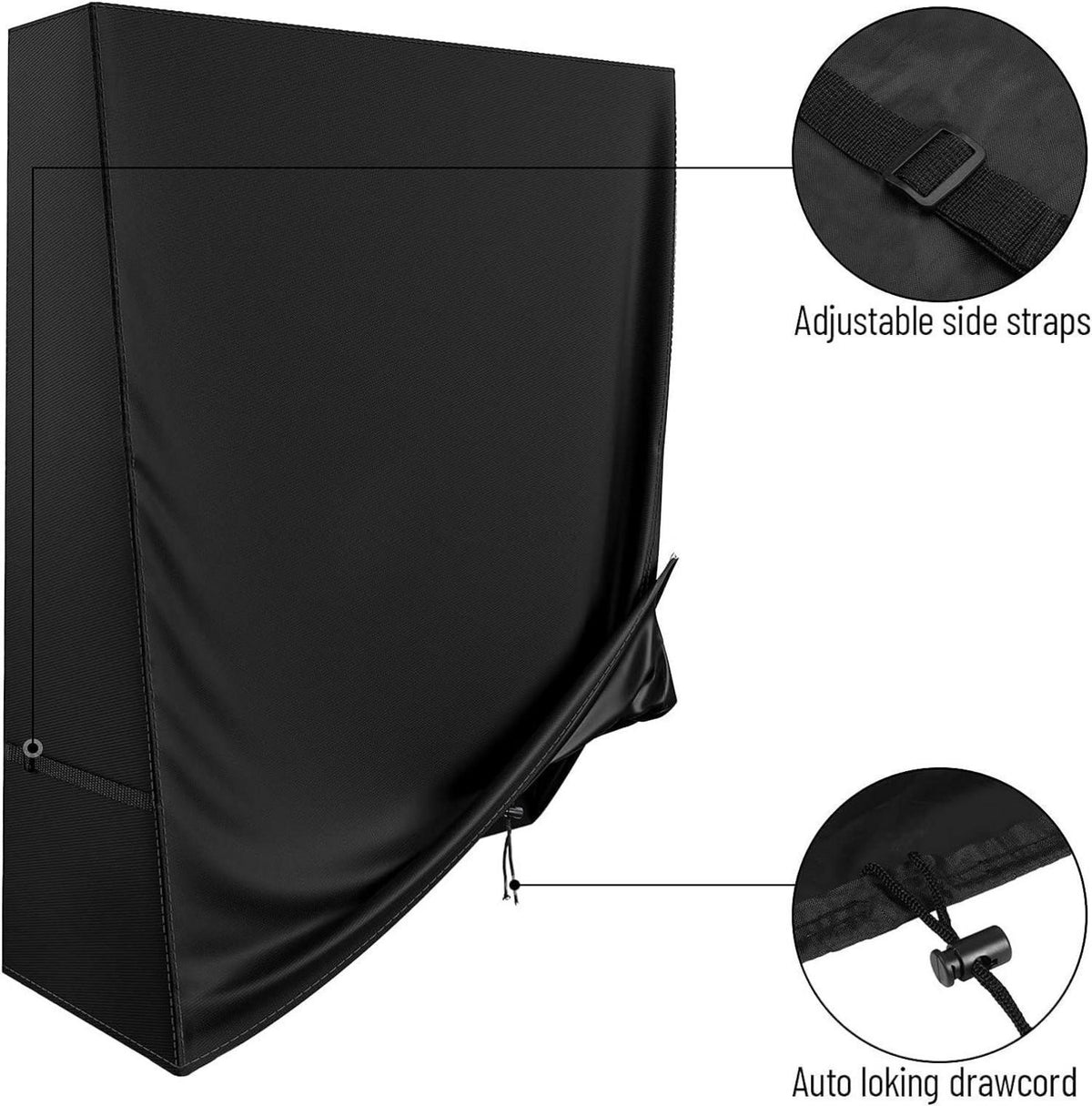 Tischtennisplatte Abdeckung Outdoor wasserdicht 165x70x185cm Schwarz