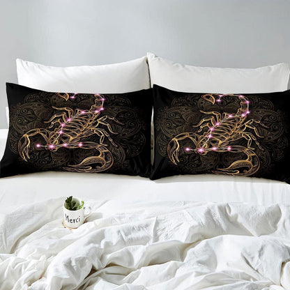 Golden Scorpion Bettwäsche-Set – Exotisch & Retro Schlafzimmer