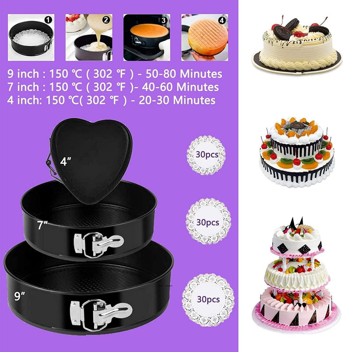 542-teiliges Torten Zubehör Set mit Springform Kuchenformen