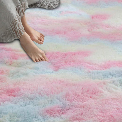 Flauschiger Shaggy Teppich Bunt Batik Muster 90x150 cm neu