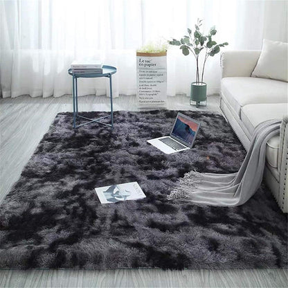 Soft Shaggy Teppich Flauschiger Batik-Teppich Dunkelgrau 150 x 240 cm