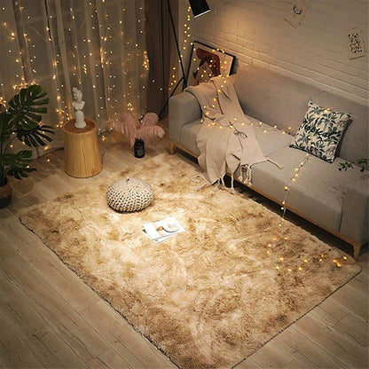 Shaggy Teppich Flauschiger Bunter Batik Teppich 150x240 cm Waschbar