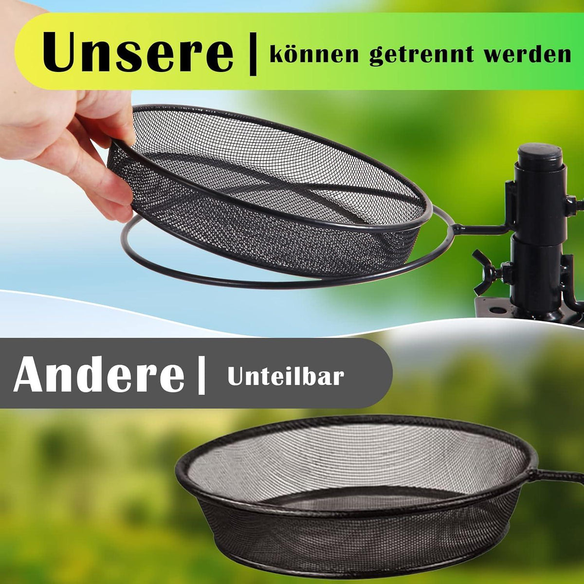Vogelfutterspender und Tränke mit Balkonhalterung 18cm