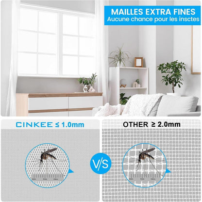 Fliegengitter Fenster Set 2er Pack 250x150cm, Zuschneidbar & Klebemontage