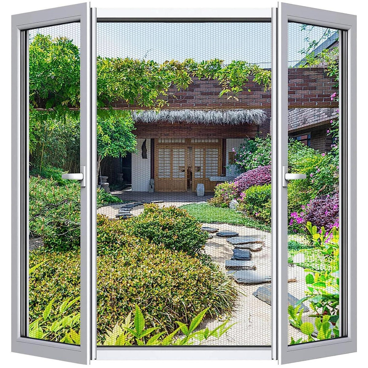 Fliegengitter Fenster Set 2er Pack 250x150cm, Zuschneidbar & Klebemontage