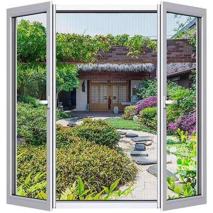 Fliegengitter Fenster Set 2er Pack 250x150cm, Zuschneidbar & Klebemontage