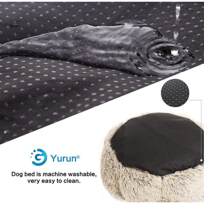 Rundes Hundebett Donut – Grau, 90x90x20cm