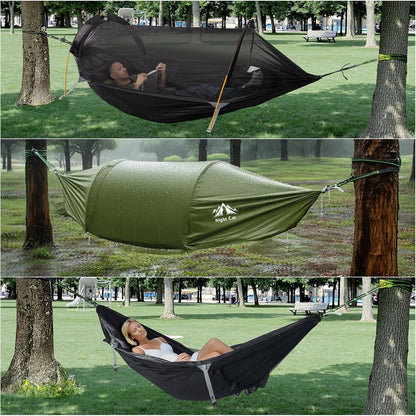 Hängemattenzelt für 1 Person mit Moskitonetz und Regenschutz