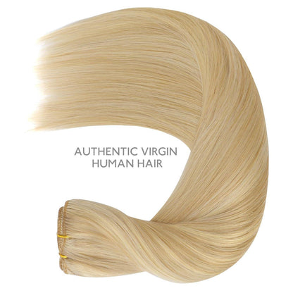 Echthaar Clip-Ins Hellblond Highlights 40cm