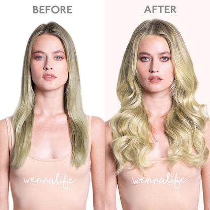 Echthaar Clip-Ins Aschblond bis Platinblond 40cm