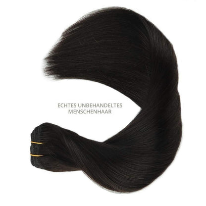 Echthaar Clip-Ins Schwarz 60cm - 120g Remy Haarverlängerung