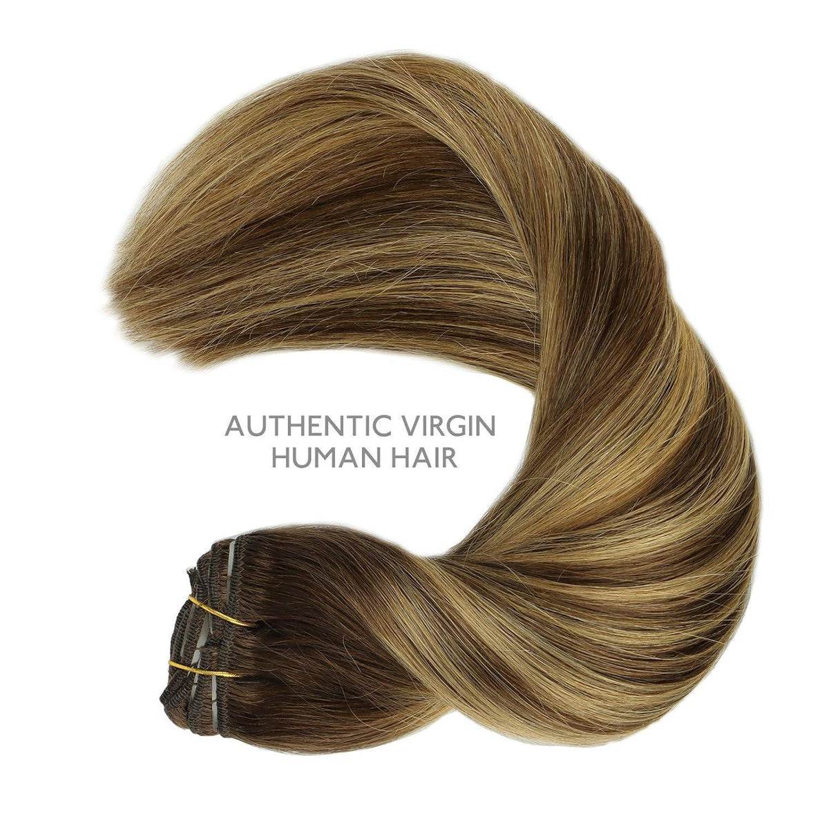 Clip in Echthaarverlängerung Balayage Schoko-Karamell