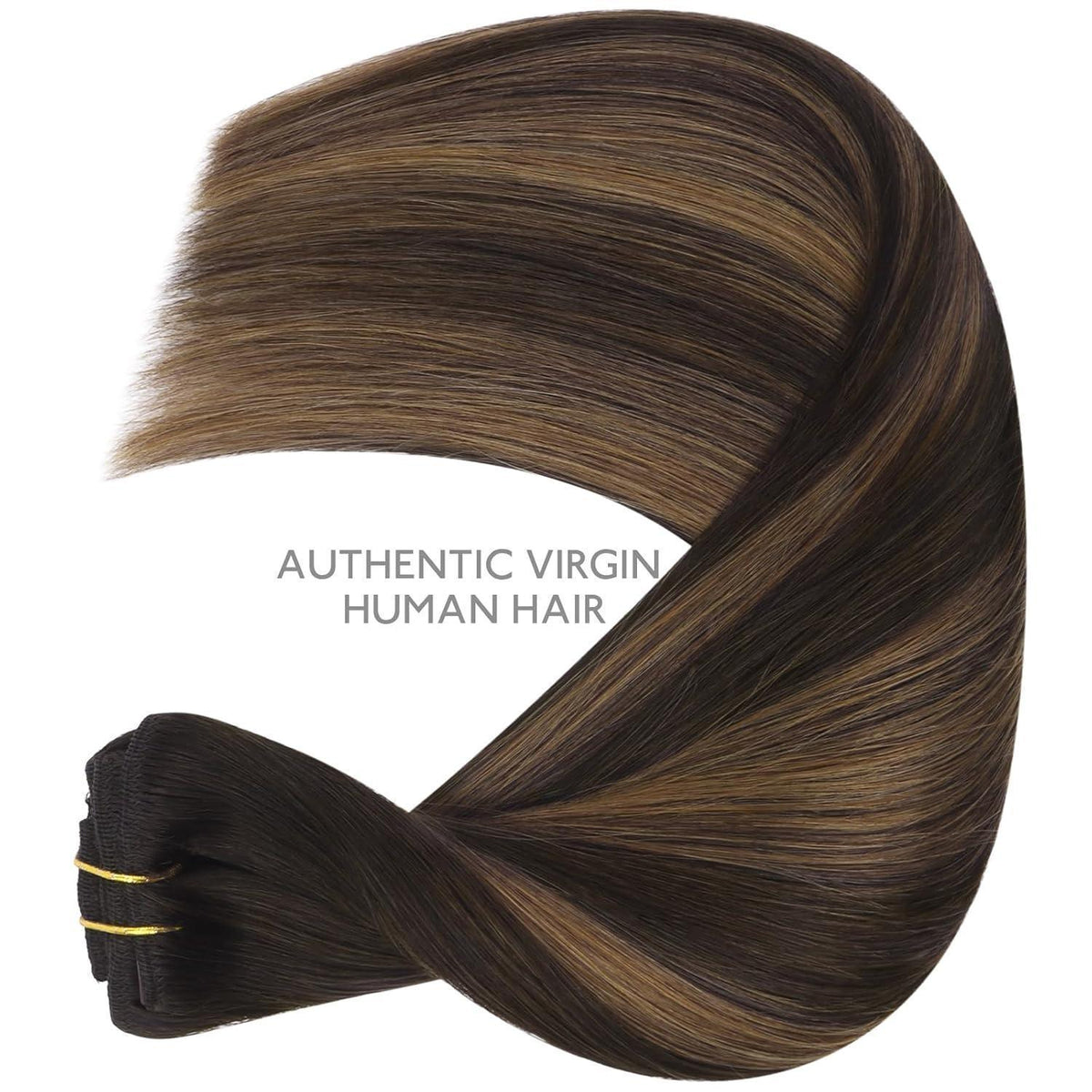 Clip-in Echthaarverlängerungen Balayage Dunkelbraun zu Kastanienbraun 35cm