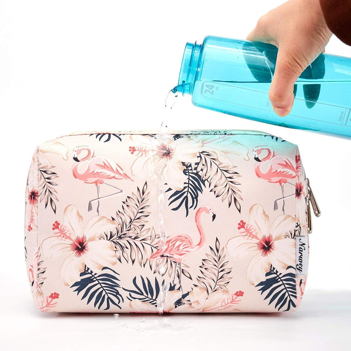Kosmetiktasche Flamingo Groß - Wasserabweisend & Organizer