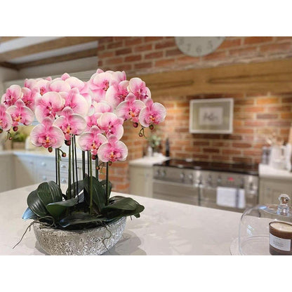 2x Kunst Orchideenzweig Rosa Real-Touch Deko Blumen