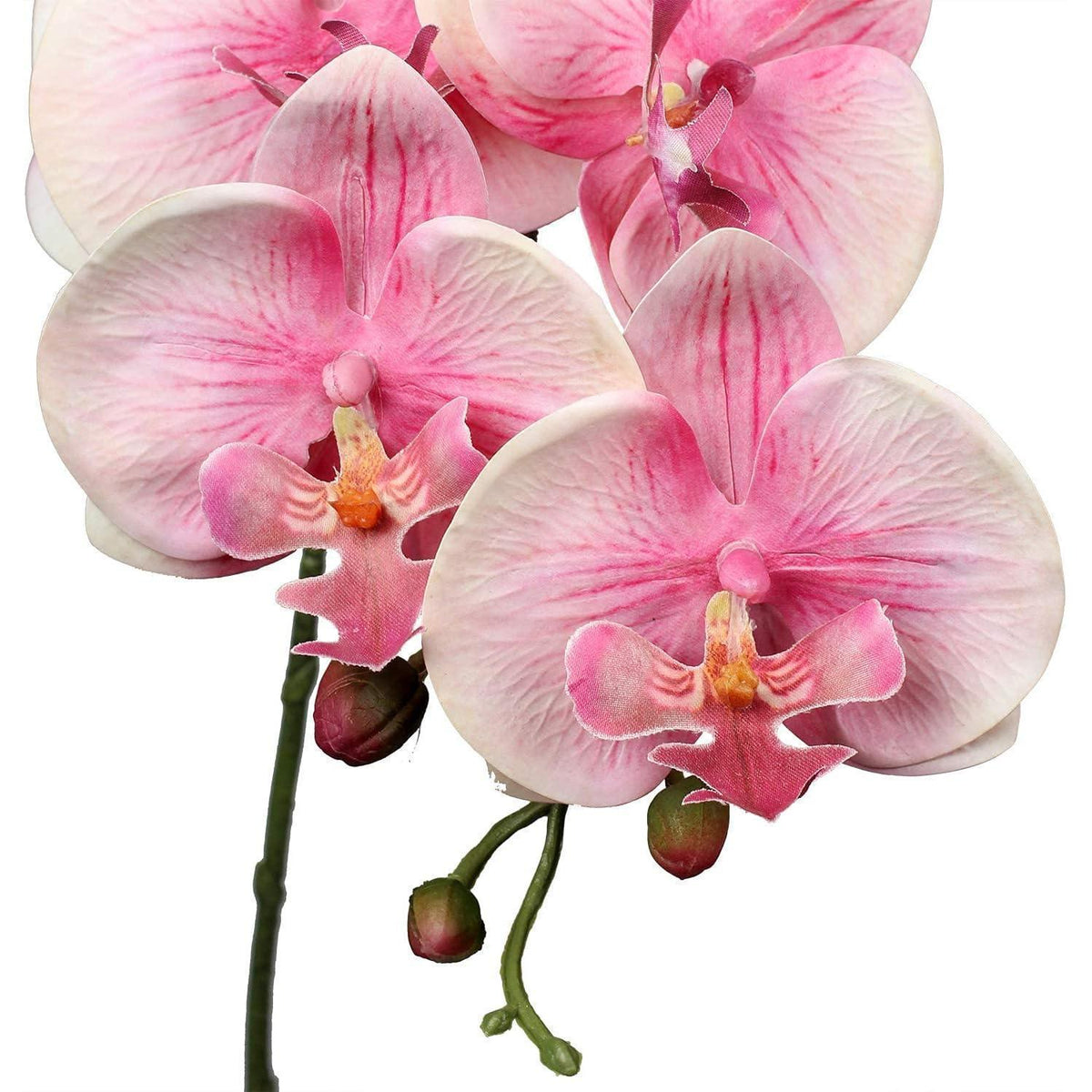 2x Kunst Orchideenzweig Rosa Real-Touch Deko Blumen