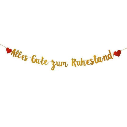 Alles Gute zum Ruhestand Girlande mit Glitzer-Effekt