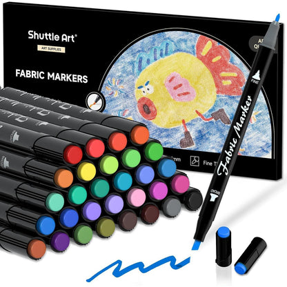 Shuttle Art Textilstifte, 30 Farben Textilmarker