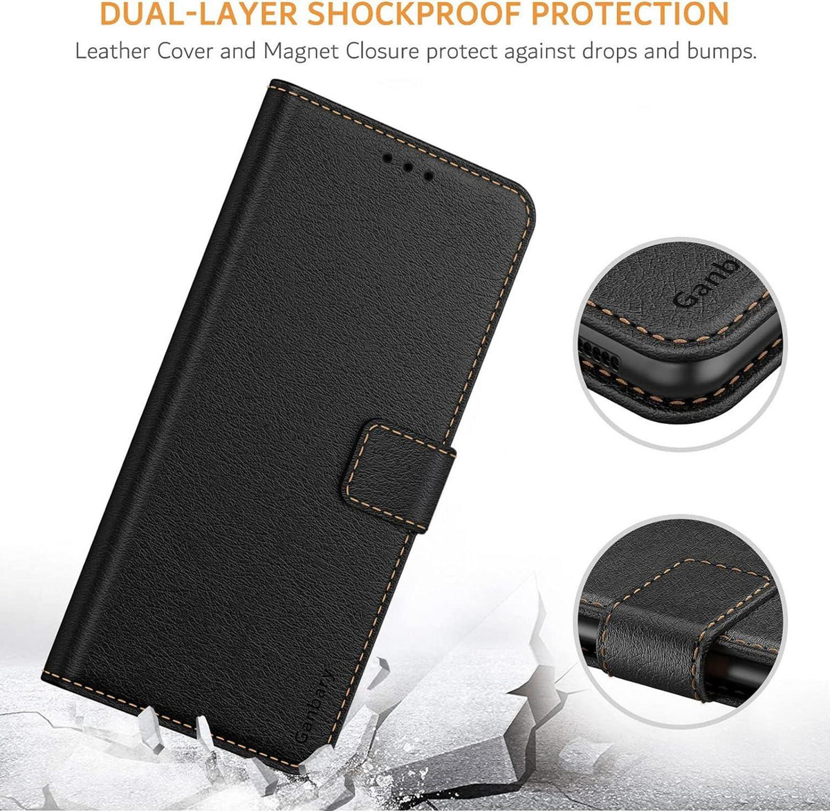 Handyhülle Samsung Galaxy A32 5G Premium Leder Schwarz