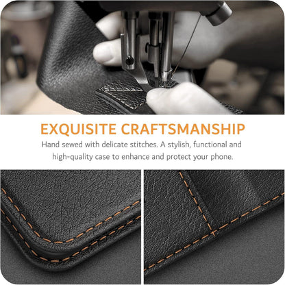 Handyhülle Xiaomi Redmi 9T Premium Leder Schwarz Standfunktion