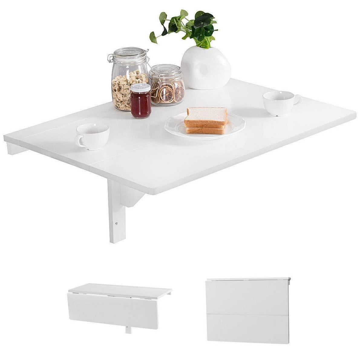 Klappbarer Wandtisch – Platzsparender Esstisch & Schreibtisch Weiß