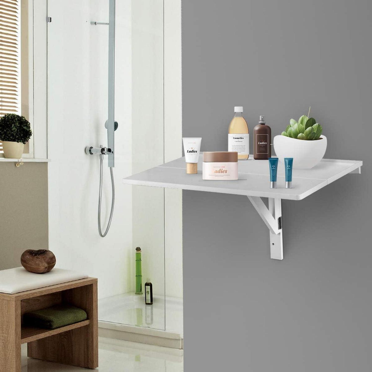 Klappbarer Wandtisch – Platzsparender Esstisch & Schreibtisch Weiß