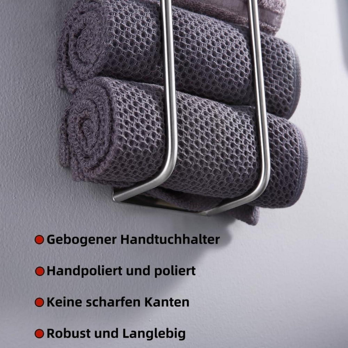 Gästehandtuchhalter gebürstetes Nickel 40cm, selbstklebend