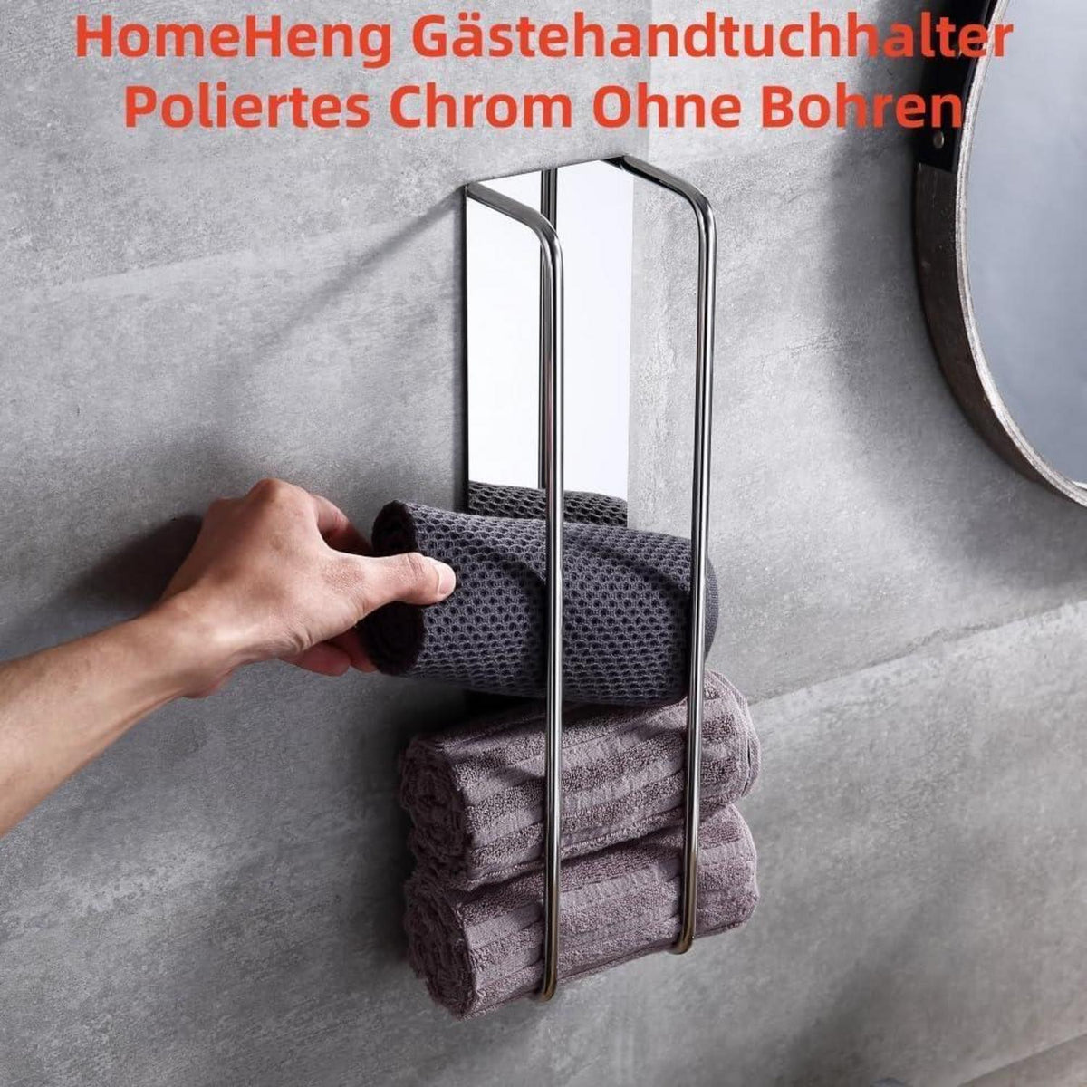 Gästehandtuchhalter Chrom Selbstklebend Edelstahl 40cm