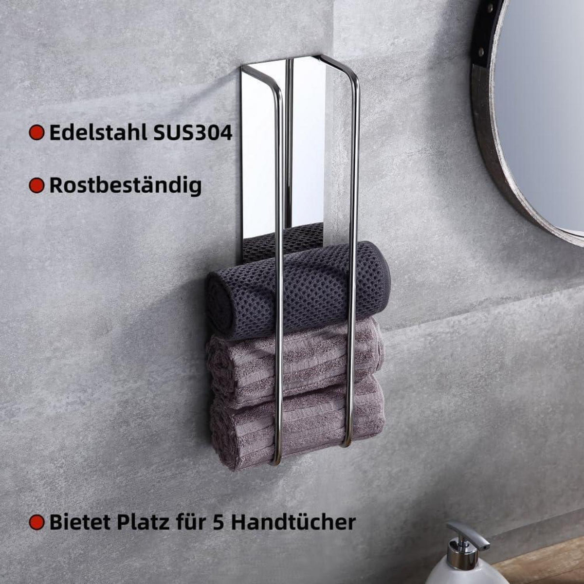 Gästehandtuchhalter Chrom Selbstklebend Edelstahl 40cm