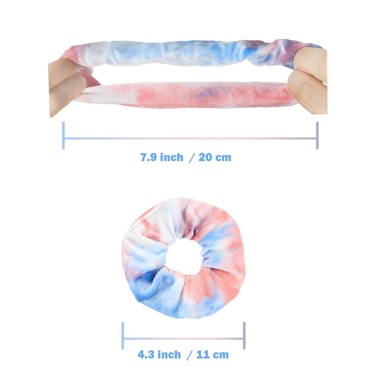 12er Set Batik Scrunchies Haargummis aus Samt für Frauen Mädchen