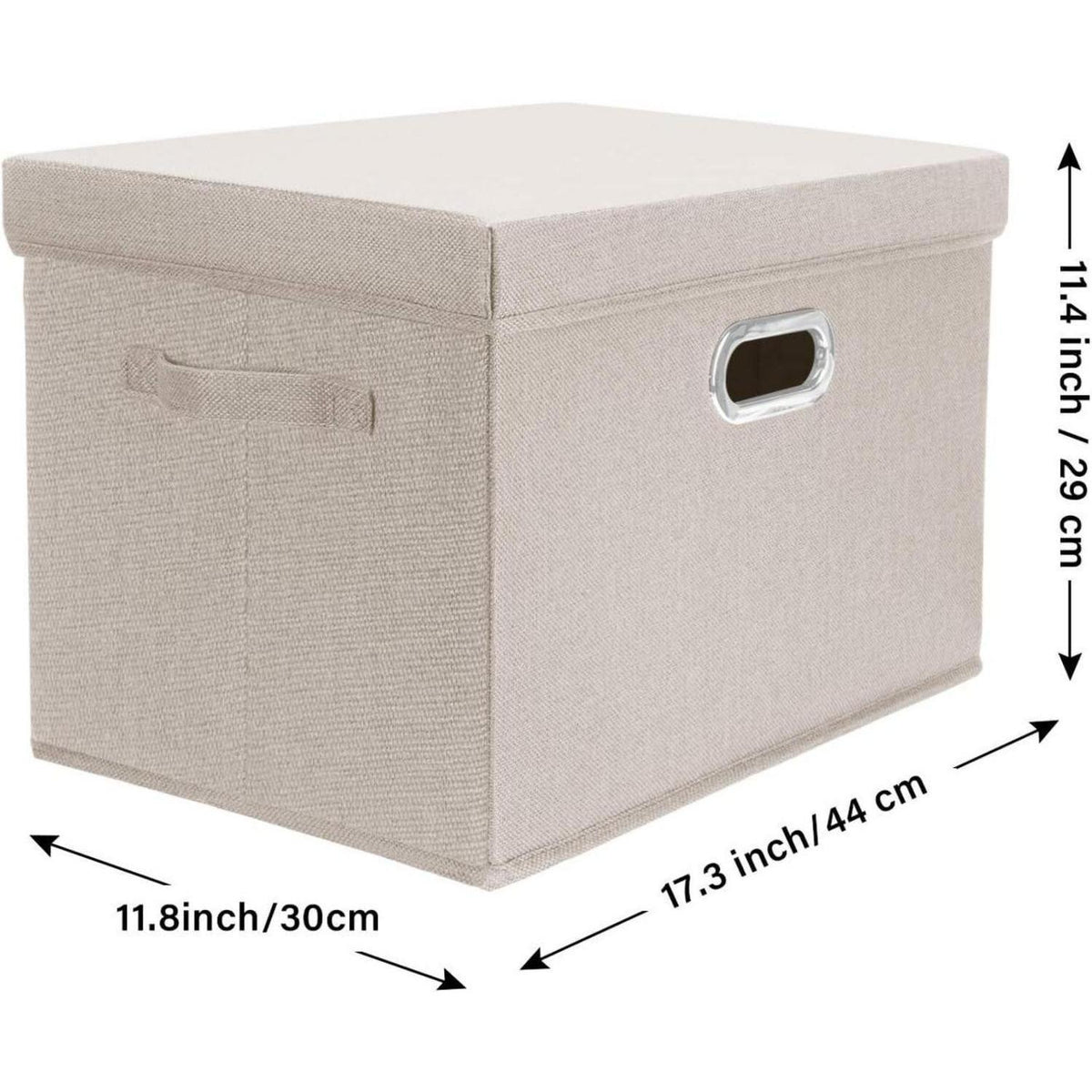 Aufbewahrungsbox mit Deckel, faltbar, waschbar, 2er-Set, Beige