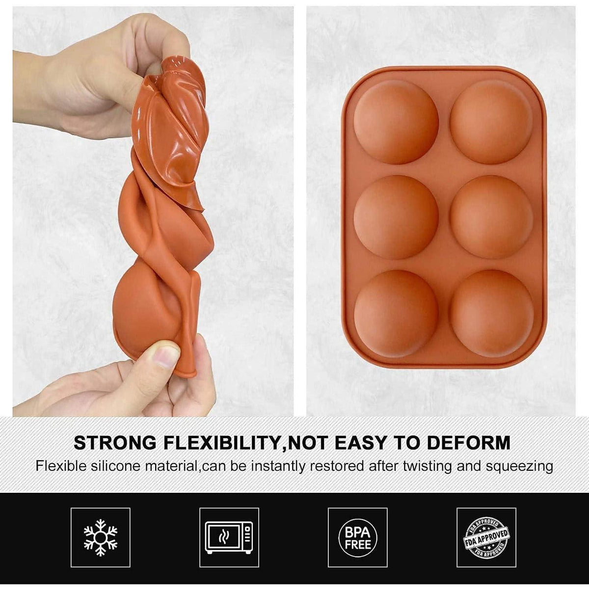 Silikonform Halbkugeln - 6er Set für Schokolade & Kuchen