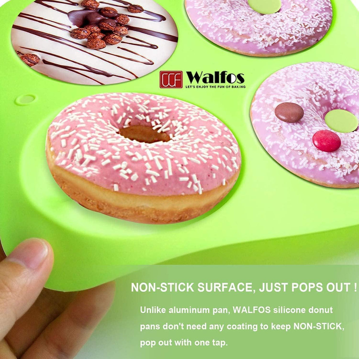 Große Silikon Donut Backform 3er Set mit 4 Mulden
