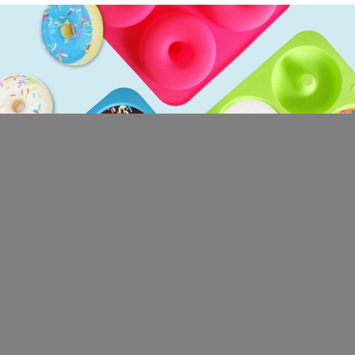 Große Silikon Donut Backform 3er Set mit 4 Mulden