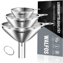 Walfos® Trichter Edelstahl 3er Set Mini für Küche und Flaschen
